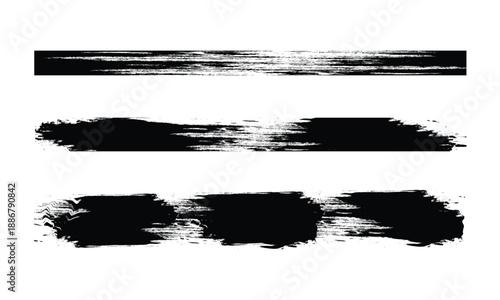 Ink brushstroke and paintbrush template with splashes grunge.Brush stroke paint boxes on white background - stock vector.