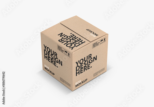 Kraft Cardboard Box packaging Mockup