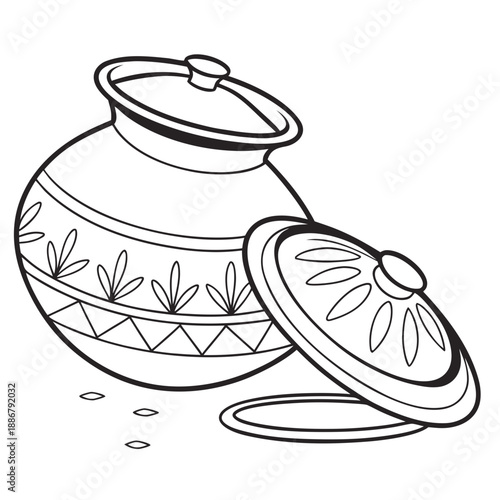 Rounded traditional clay pot for setting curd, symbolizing authentic rural dairy practices and handmade craftsmanship.