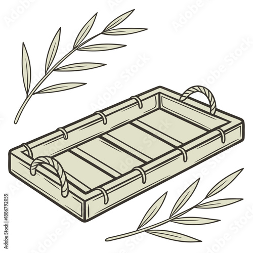 Authentic handcrafted village bamboo spice tray, ideal for organizing herbs and spices with natural elegance.