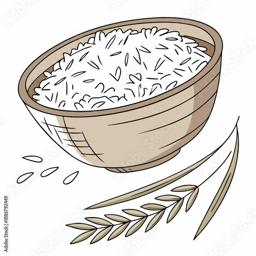 Handcrafted clay rice serving bowl, a deep, flat bottomed artisanal piece for presenting meals, showcasing rustic charm and culinary tradition.