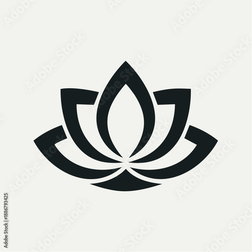 Simple lotus flower icon for wellness apps, meditation content, and clean spiritual branding