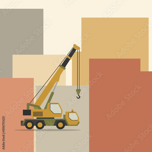 Modern Industrial Crane Symbolizing Urban Development And Construction Progress