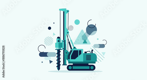 Modern Industrial Drilling Rig For Groundwork And Construction Foundation Engineering