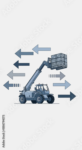 Modern Logistics And Material Handling With Dynamic Directional Arrows Illustrating Efficiency