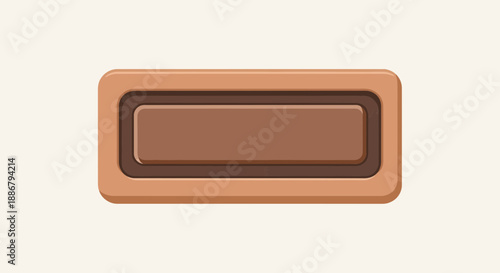 Modern Minimalist Brown Rectangular Button Graphic Element With Rounded Edges
