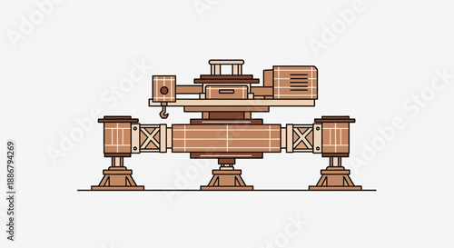 Modern Industrial Machinery Vector Illustration Depicting Heavy Engineering Equipment Design