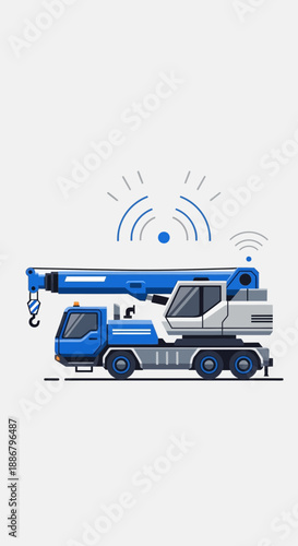 Modern Mobile Crane With Integrated Wireless Technology For Smart Operations