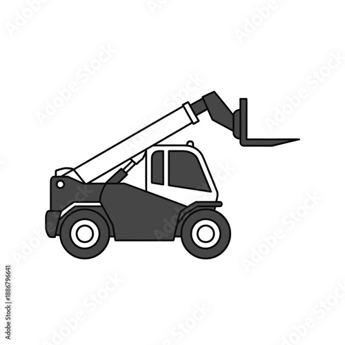 Modern Telehandler Equipment For Construction And Industrial Work Projects