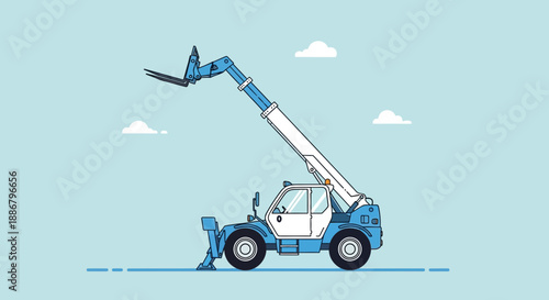Modern Telehandler Equipment For Construction And Industrial Projects Vector Illustration Clean
