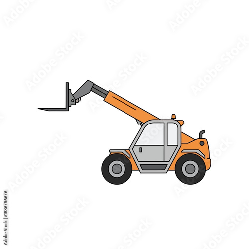 Modern Orange Telescopic Handler Lifting Equipment Construction Site Machine