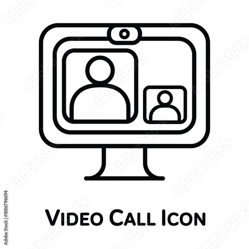 video call icons isolated on white background modern editable vector illustration with simple design for online meeting and remote communication projects.
