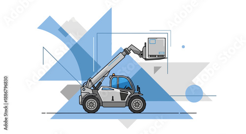 Modern Telehandler Lifting Box With Efficiency A Future Of Smart Logistics And Industrial Operations