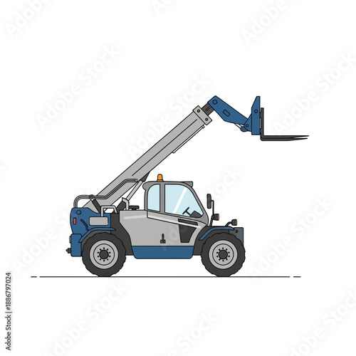 Modern Telehandler Machine For Heavy Duty Construction Work And Industrial Lifting Operations