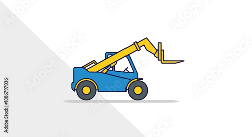 Modern Telehandler Machine Icon Graphic For Material Handling And Construction Projects