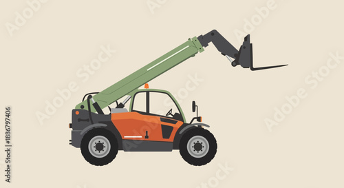 Modern Telescopic Handler Forklift Machine Ready For Construction Tasks