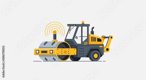 Modern Vibratory Compactor Featuring Integrated Wireless Communication Technology
