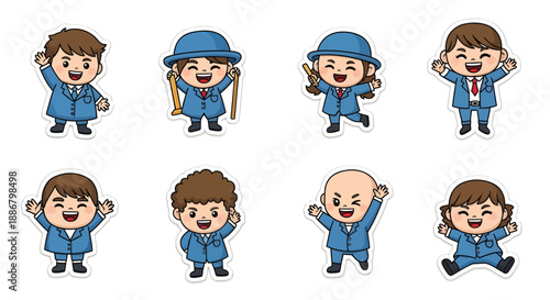 Kids in Blue School Uniforms Celebrating and Playing