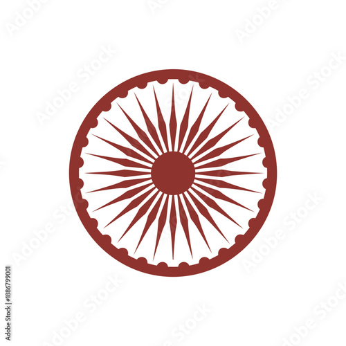Indian Dharma Chakra Emblem Vector Graphic