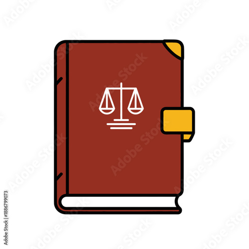 Illustrated Legal Textbook Representing Justice