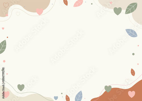Cute Minimal Valentine Background with Heart Elements.