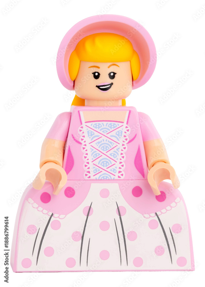 Fototapeta premium Dortmund - Deutschland 22. Januar 2026 Lego Minifigure Mädchen in romantischer Kleidung