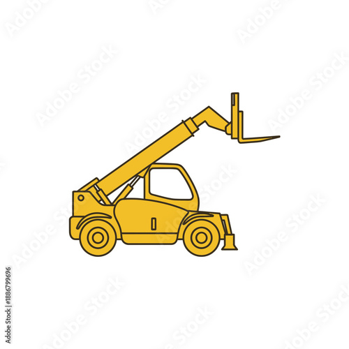 Modern Yellow Telehandler Equipment For Efficient Building And Agricultural Tasks
