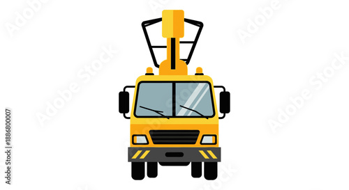 Modern Yellow Utility Maintenance Truck Graphic Front View High Demand Service Vehicle