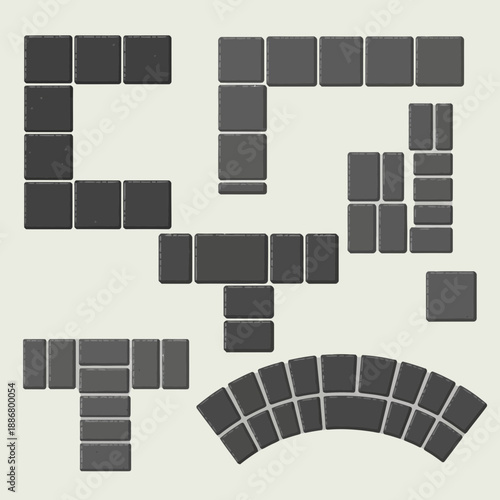 Modular Paving Stone Arrangements For Landscape And Architectural Design Elements