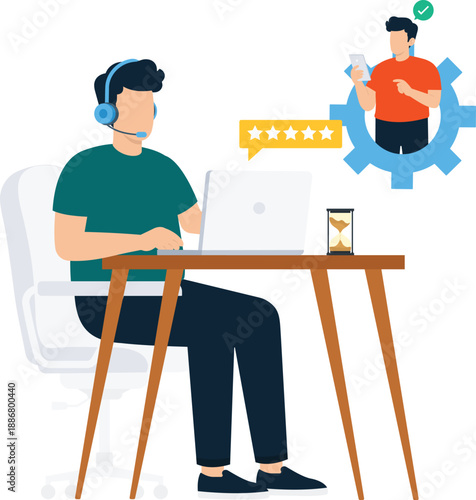 Man analyzing business data market research financial forecast investment planning digital dashboard trend spotting corporate finance computer screen young entrepreneur