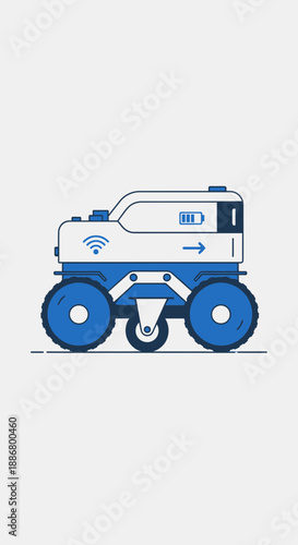 Next Generation Autonomous Delivery Bot Innovation In Logistics Technology Illustration