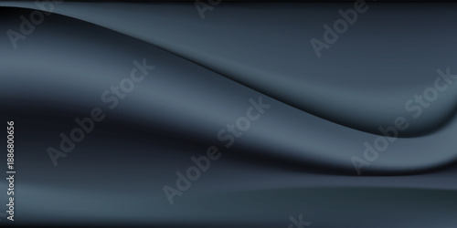 Silk background design for product advertising in catalogs. Black and gray silk background. Black and gray fabric background. Smooth texture. Vector illustration.