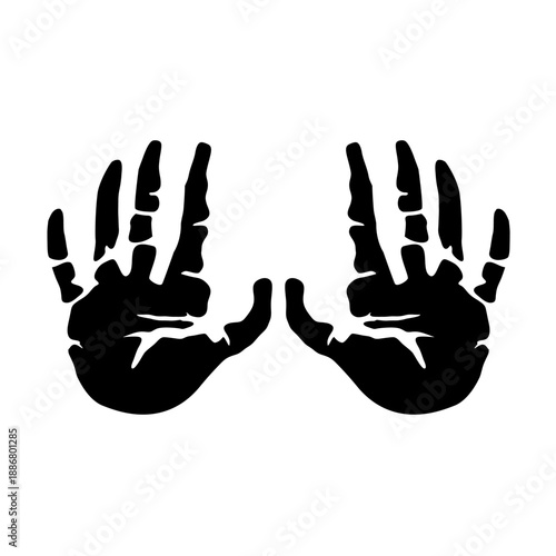 Vector illustration of a diverse group of human hands and children's palms raised up as a volunteer charity symbol for help
