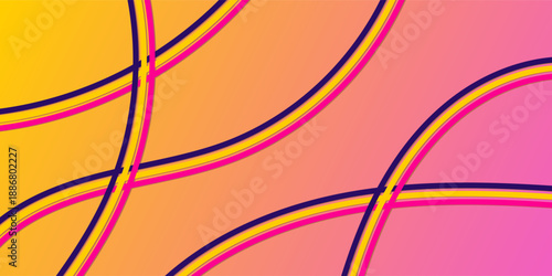 Abstract Background with Intertwined Curved Lines and Vibrant Gradient Colors
