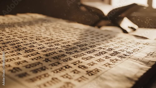 Antique hindu scripture page showcasing vedic wisdom and text for maharishi dayanand saraswati jayanti.