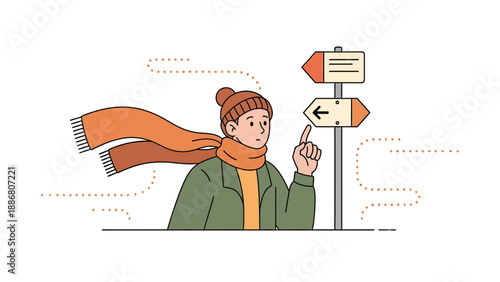 Wallpaper Mural Pondering The Choices Choosing A Route At Crossroads Directional Dilemma Concept Torontodigital.ca