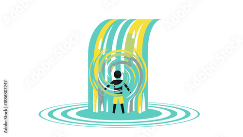 Wallpaper Mural Portal Of Discovery Featuring A Figure Standing In Abstract Swirling Design Torontodigital.ca