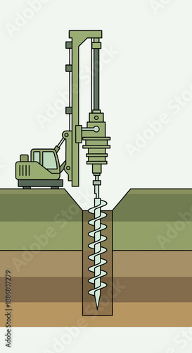 Wallpaper Mural Powerful Auger Drill Excavating Earth For New Building Development Site Torontodigital.ca