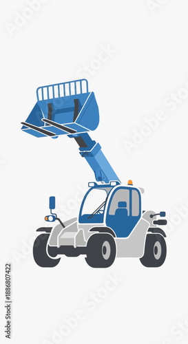 Wallpaper Mural Powerful Blue Telehandler Machinery For Modern Construction And Material Handling Tasks Torontodigital.ca