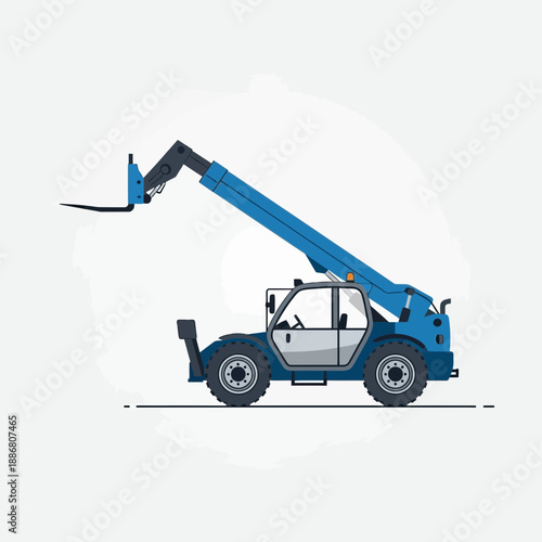 Wallpaper Mural Powerful Blue Telescopic Handler Heavy Lifting Equipment For Construction And Industrial Tasks Torontodigital.ca