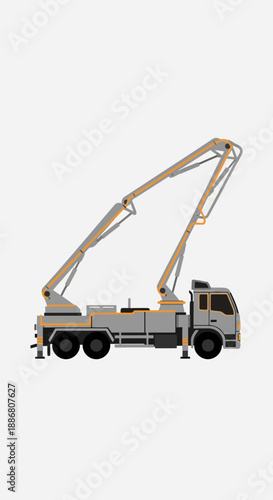 Wallpaper Mural Powerful Concrete Pump Truck Delivering Fluid Mix To Building Sites Effectively And Efficiently Torontodigital.ca