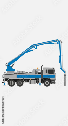 Wallpaper Mural Powerful Concrete Pump Truck Illustration Featuring Extendable Boom Design Vector Graphic Torontodigital.ca