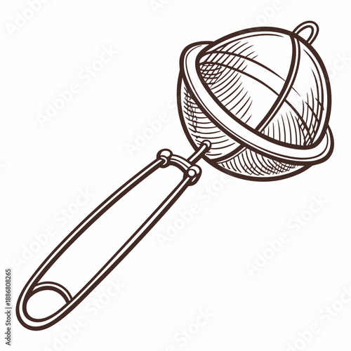 Clean and simple metal mesh tea strainer, essential for perfectly brewed hot beverages at home or cafe.