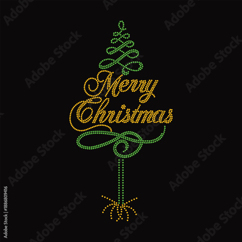 Rhinestone Hotfix Design Vector Template