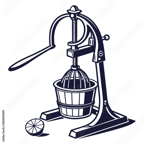 Silhouette vector illustration of a roadside juice press machine, symbolizing fresh beverages, healthy options, and street-side refreshment.