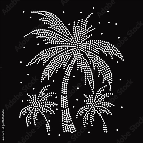 Rhinestone Hotfix Design Vector Template