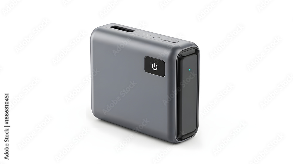 Fototapeta premium Modern portable power bank device, charge, battery, USB, technology