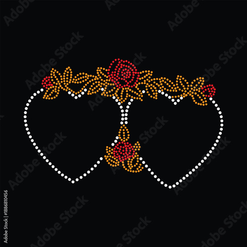 Rhinestone Hotfix Design Vector Template