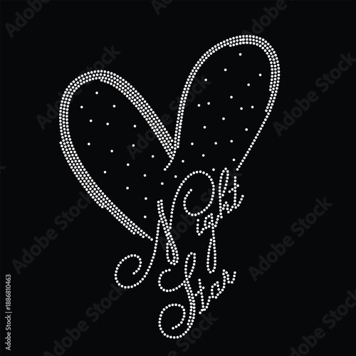 Rhinestone Hotfix Design Vector Template