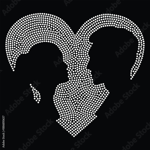 Rhinestone Hotfix Design Vector Template